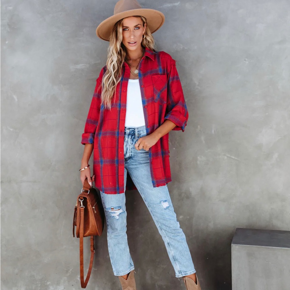 Plaid button down